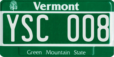 VT license plate YSC008