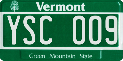 VT license plate YSC009