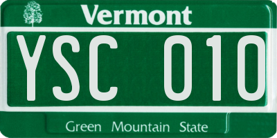 VT license plate YSC010