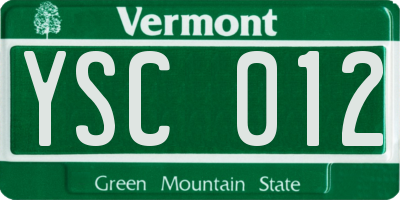 VT license plate YSC012
