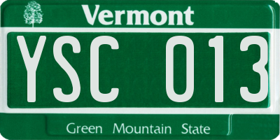 VT license plate YSC013