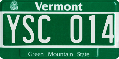 VT license plate YSC014