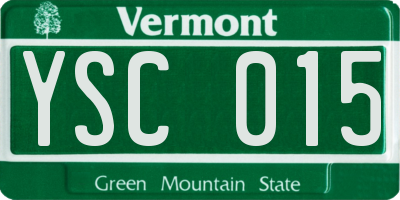 VT license plate YSC015