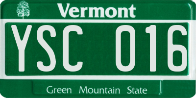 VT license plate YSC016