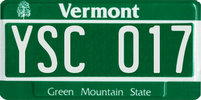 VT license plate YSC017