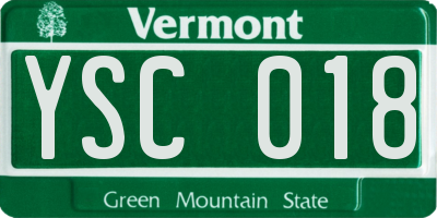 VT license plate YSC018