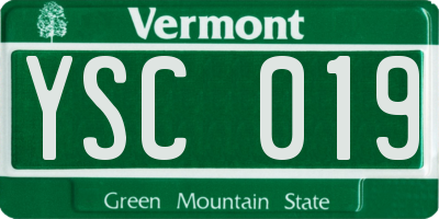 VT license plate YSC019