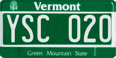 VT license plate YSC020