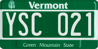 VT license plate YSC021