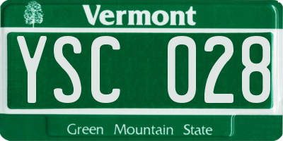 VT license plate YSC028
