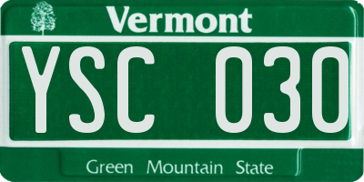 VT license plate YSC030