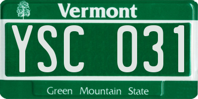VT license plate YSC031