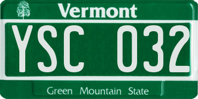 VT license plate YSC032