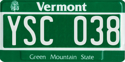 VT license plate YSC038