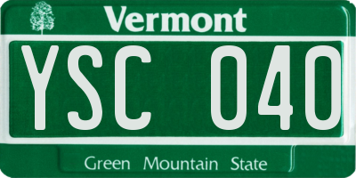 VT license plate YSC040