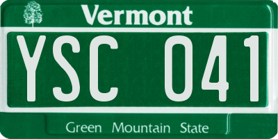 VT license plate YSC041