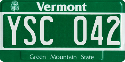 VT license plate YSC042