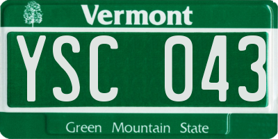 VT license plate YSC043