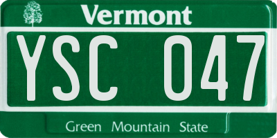 VT license plate YSC047