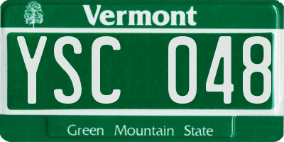 VT license plate YSC048