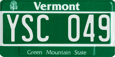 VT license plate YSC049