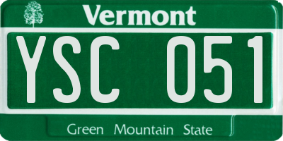 VT license plate YSC051