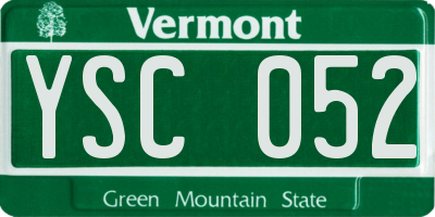 VT license plate YSC052