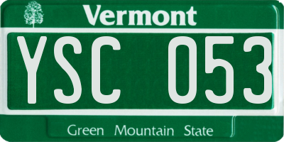 VT license plate YSC053