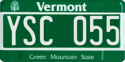 VT license plate YSC055