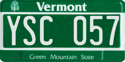 VT license plate YSC057