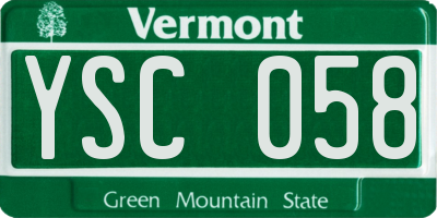 VT license plate YSC058