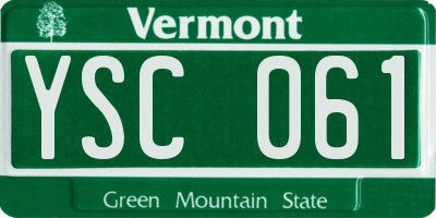 VT license plate YSC061