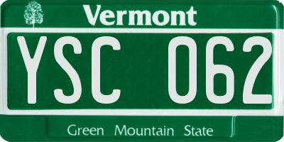 VT license plate YSC062