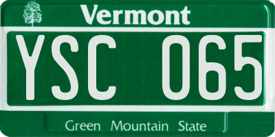 VT license plate YSC065