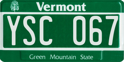 VT license plate YSC067
