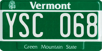 VT license plate YSC068