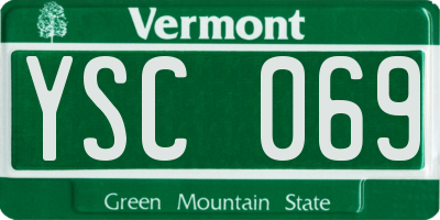 VT license plate YSC069