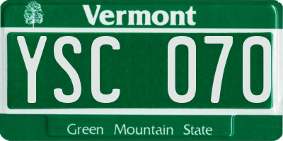 VT license plate YSC070