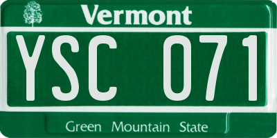 VT license plate YSC071
