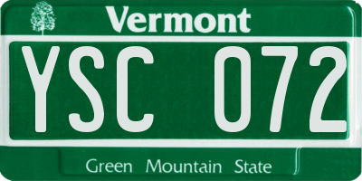 VT license plate YSC072