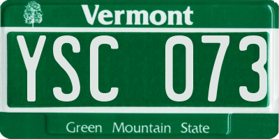 VT license plate YSC073