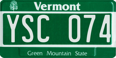 VT license plate YSC074