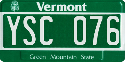 VT license plate YSC076