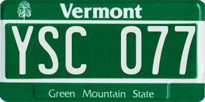 VT license plate YSC077