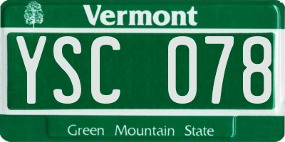 VT license plate YSC078