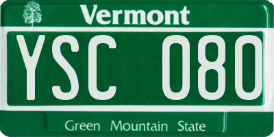 VT license plate YSC080