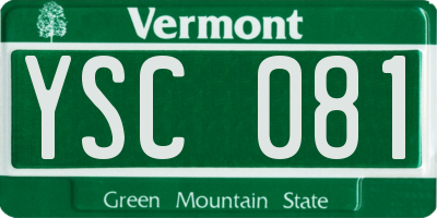 VT license plate YSC081