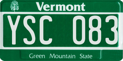 VT license plate YSC083