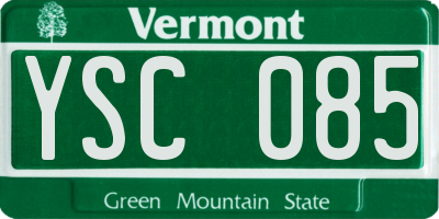 VT license plate YSC085