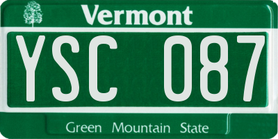 VT license plate YSC087